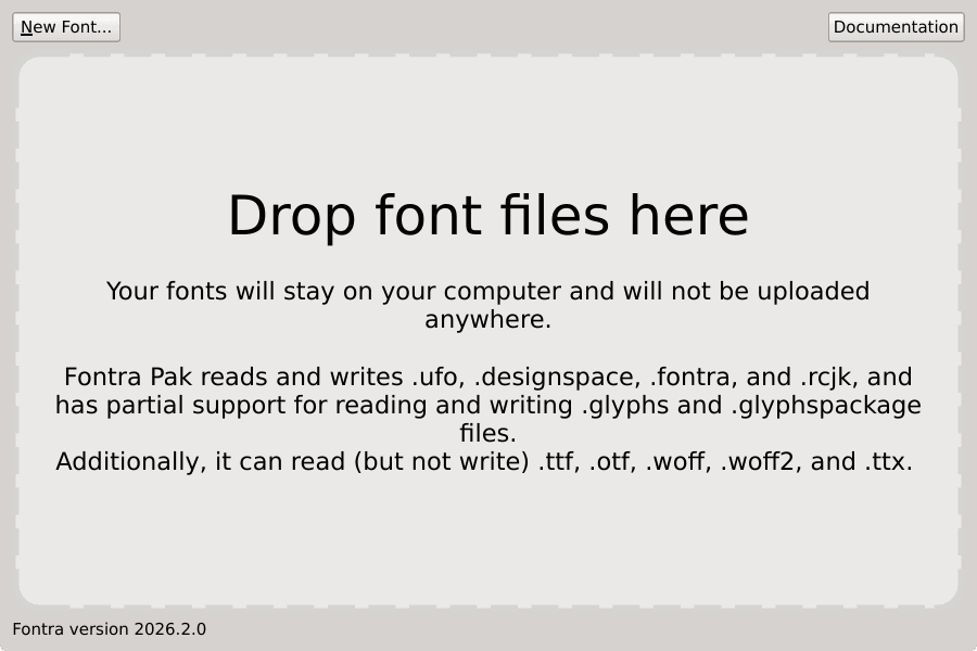 FontraPak window