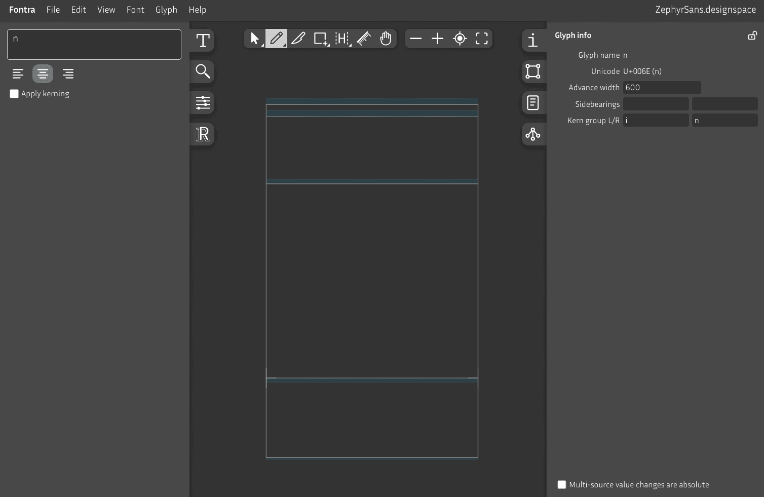 Empty glyph editor tab