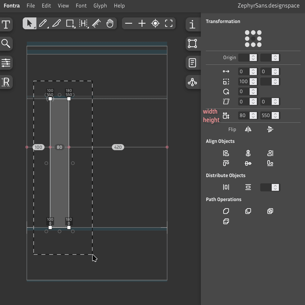 Rectangle in editor