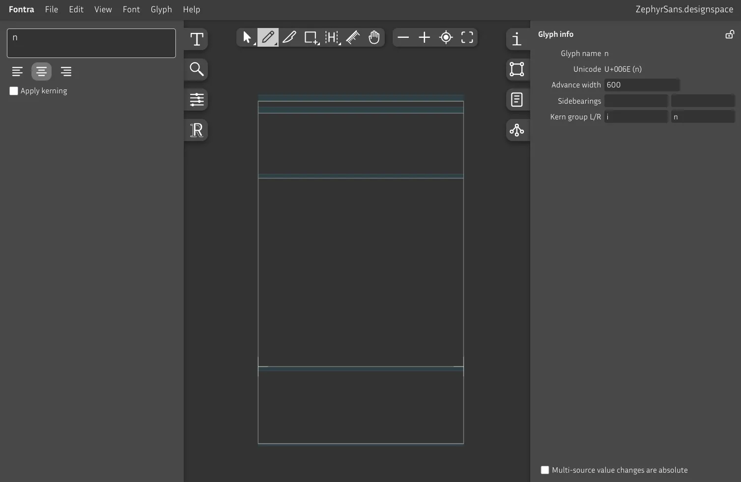Empty glyph editor tab